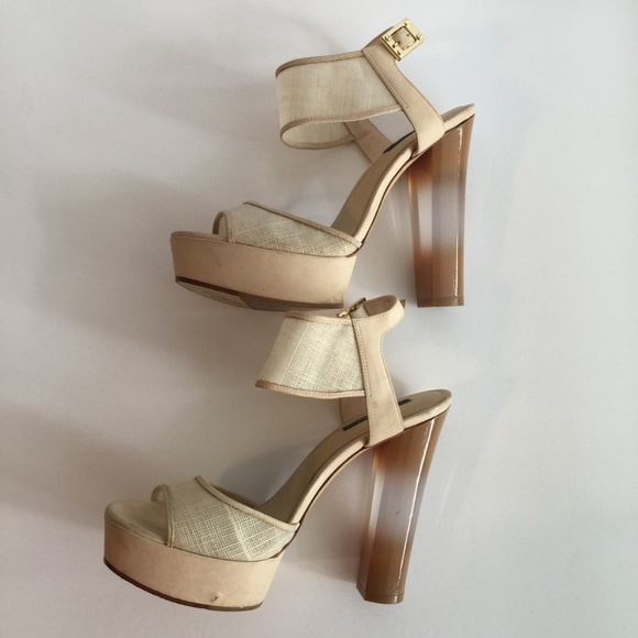 Rachel Zoe Lexi Raffia Platform Heels sz 9 - Picture 5 of 8